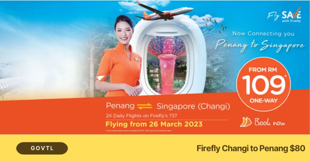 Firefly Changi to Penang $80