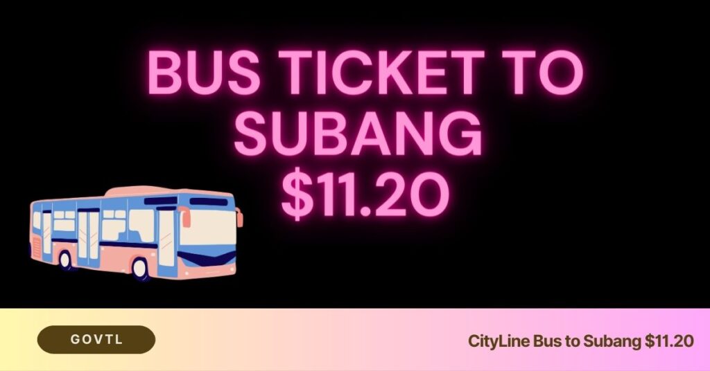 Bus to subang $11.20